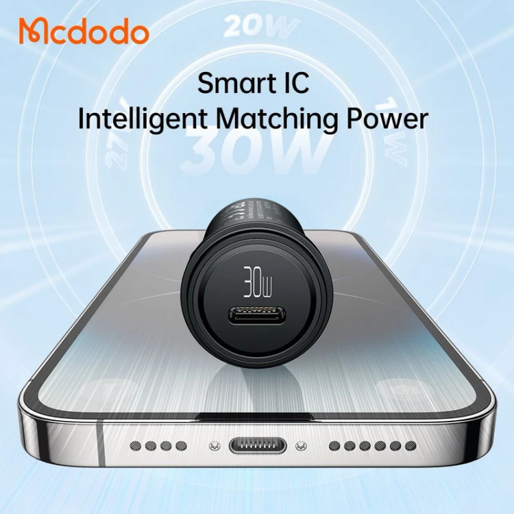 فندکی سریع شارژ ۳۰ وات مک دودو CC-7493 تک پورت تایپ سی PD مناسب آیفون و سامسونگ