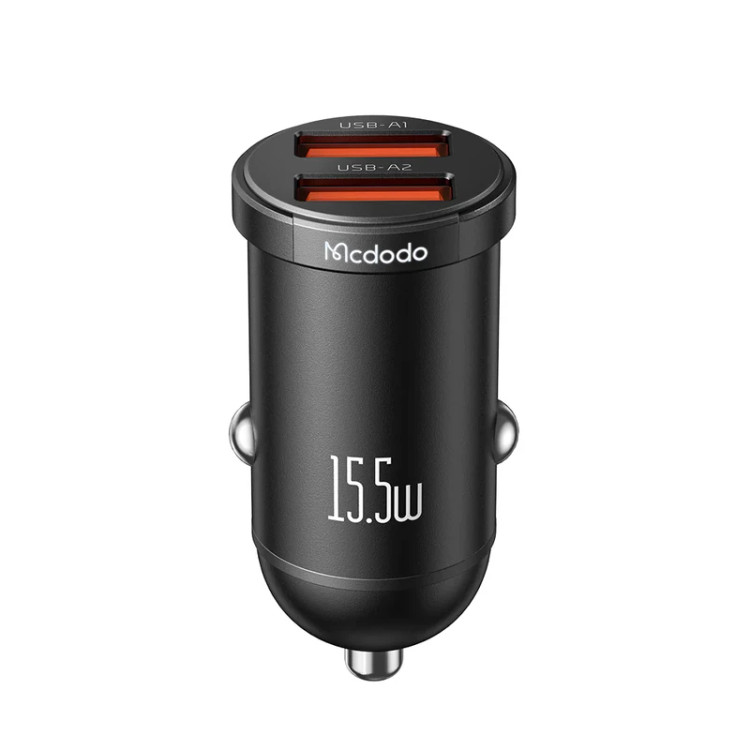 شارژر فندکی مک دودو CC-2950 ۱۵.۵ وات دو پورت USB-A از نمای روبرو