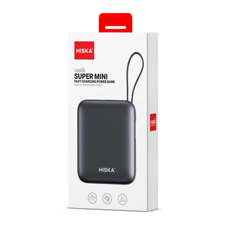 پاوربانک Hiska HP-131PD ظرفیت 10000 میلیآمپرساعت با شارژ سریع 22.5 وات