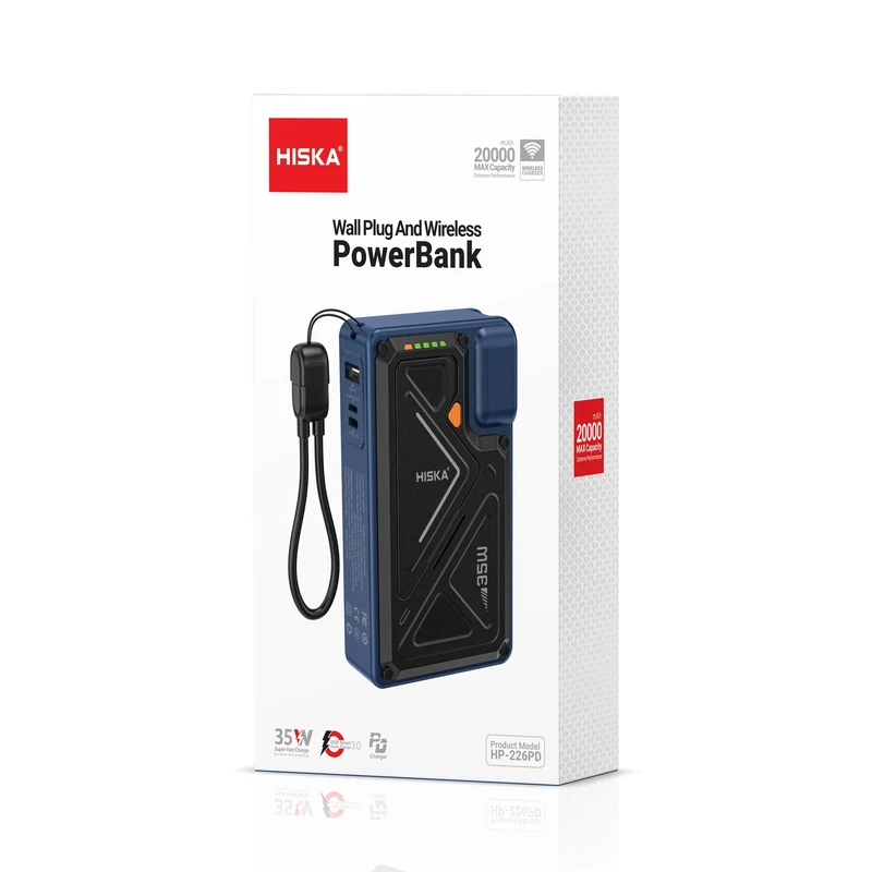 پاوربانک هیسکا مدل HP‑226PD ظرفیت ۲۰۰۰۰ میلی‌آمپر ساعت