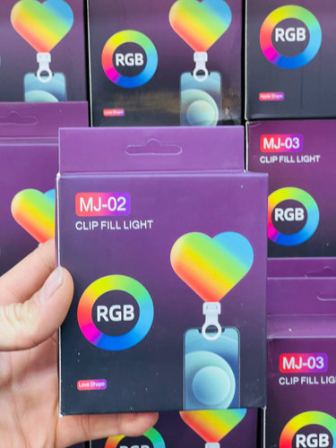 رینگ لایت سلفی MJ‑02 با گیره کلیپسی، نور LED قابل تنظیم برای عکس و ویدئو موبایل