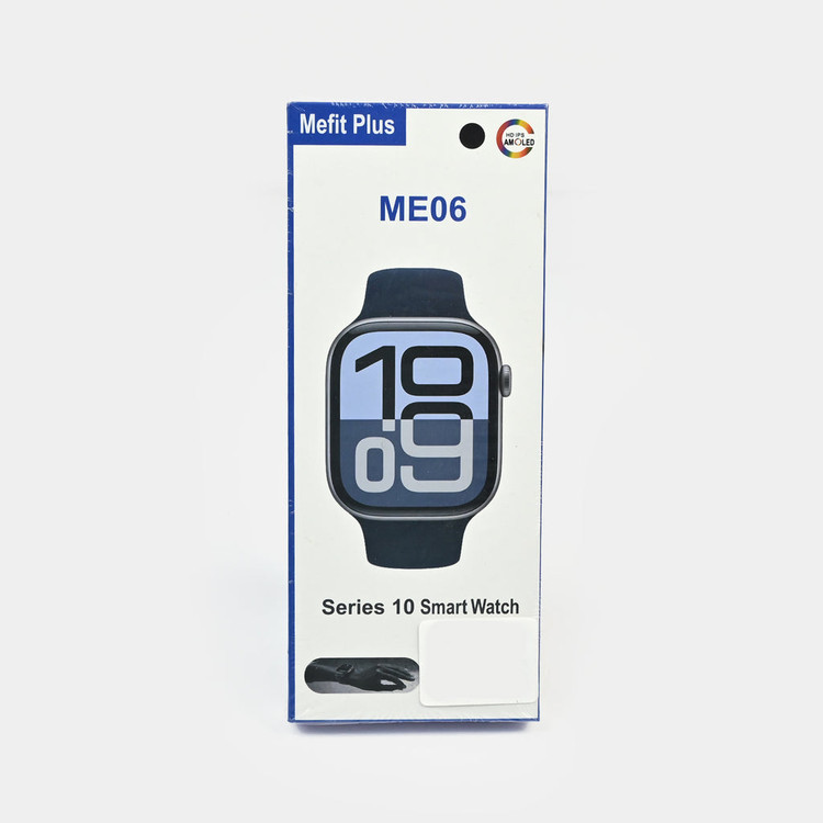ساعت هوشمند Mefit Plus ME06 طرح اپل واچ سری ۱۰ با نمایشگر ۲.۲۱ اینچی HD، شارژ وایرلس و بند سیلیکونی مشکی - نمای اصلی محصول