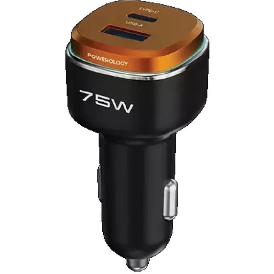 شارژر فندکی 75 وات 2 پورت USB-C پاورولوژی مدل PCCSR024BKOG