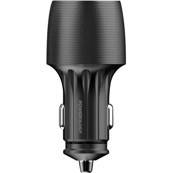 شارژر فندکی 66 وات 2 پورت USB-A + USB-C پاورولوژی مدل PCCSR021BK