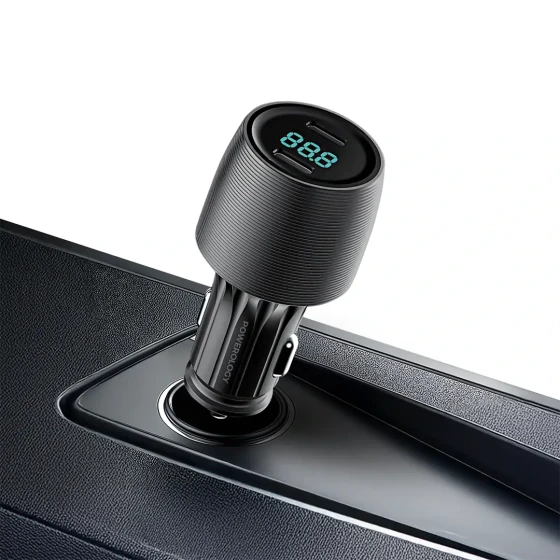 شارژر فندکی 66 وات 2 پورت USB-A + USB-C پاورولوژی مدل PCCSR021BK