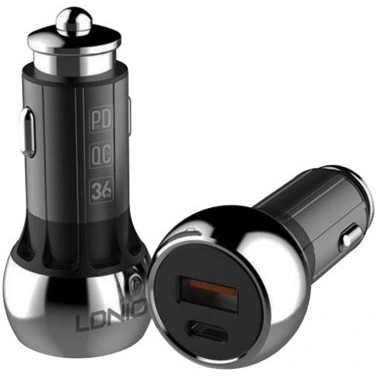 شارژر فندکی الدینیو مدل C1 با کابل USB-C