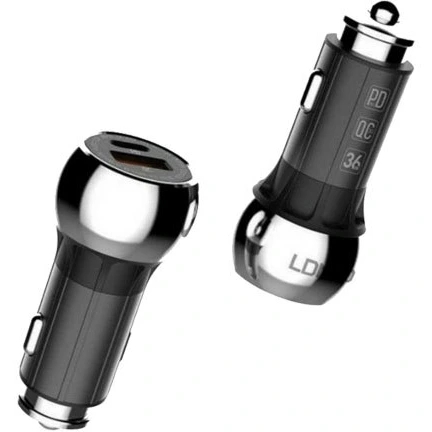 شارژر فندکی الدینیو مدل C1 با کابل USB-C