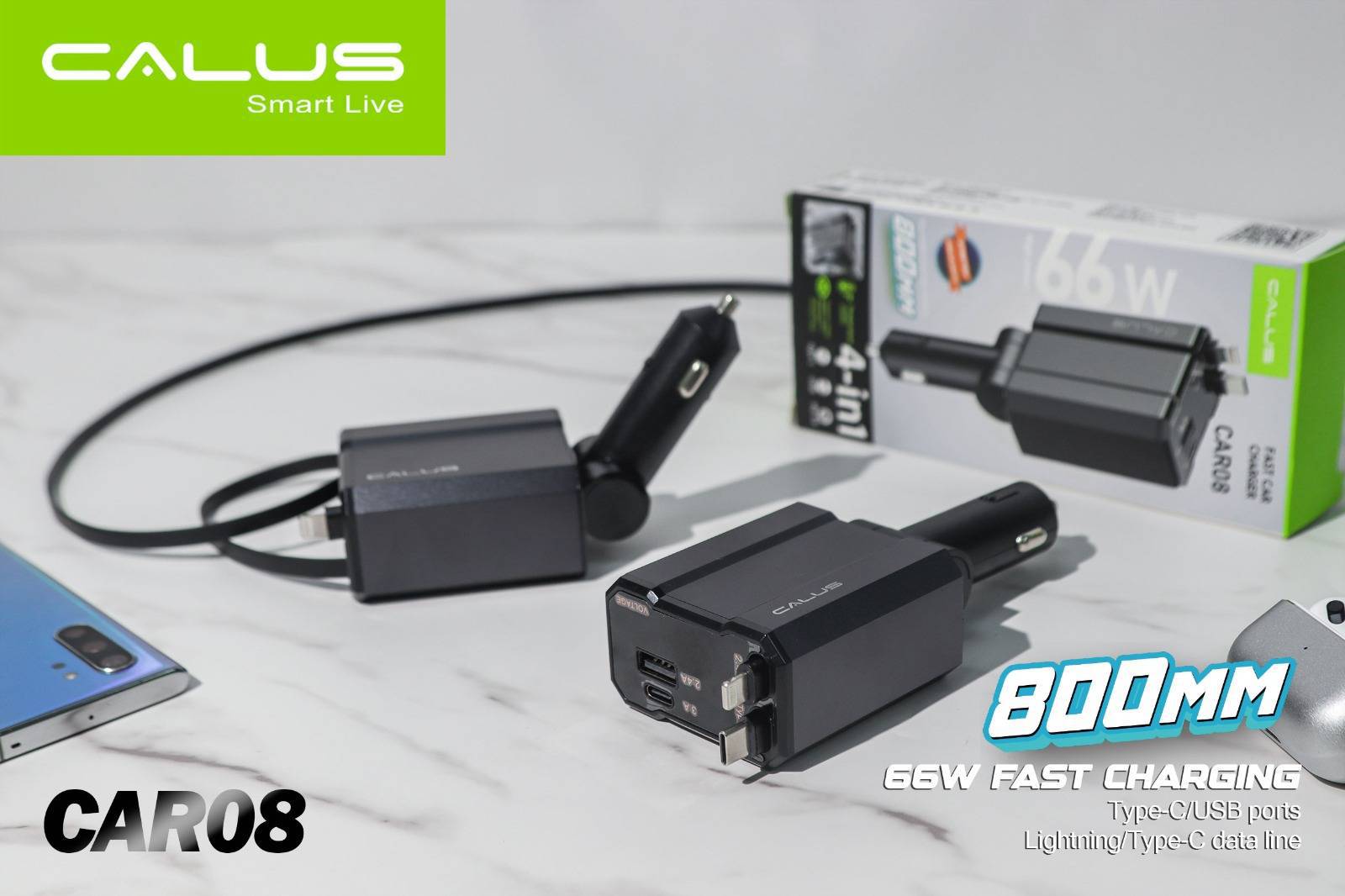 شارژر فندکی ۶۶ وات کالوس (Kalus) مدل CAR08 سوپر فست شارژ