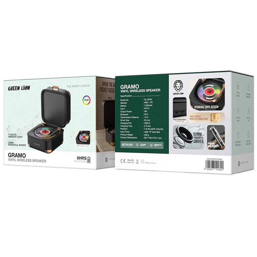 اسپیکر بلوتوثی طرح گرامافون گرین لاین مدل Gramo Vinyl