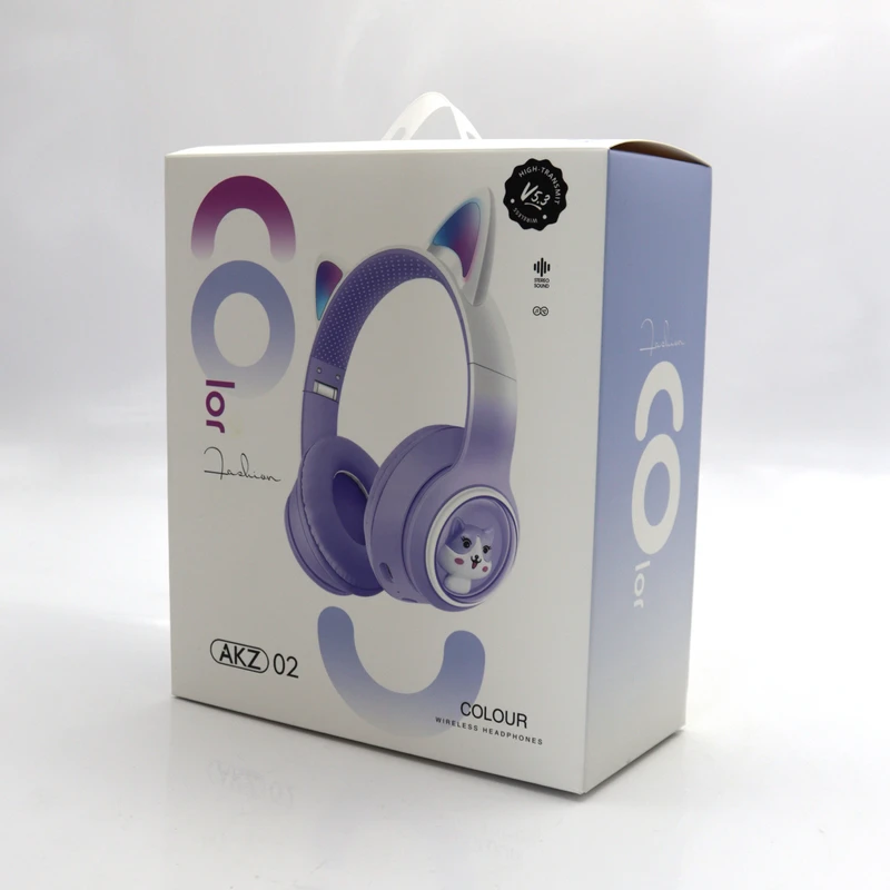 هدفون بی سیم چراغ‌دار طرح گوش گربه مدل AKZ-02