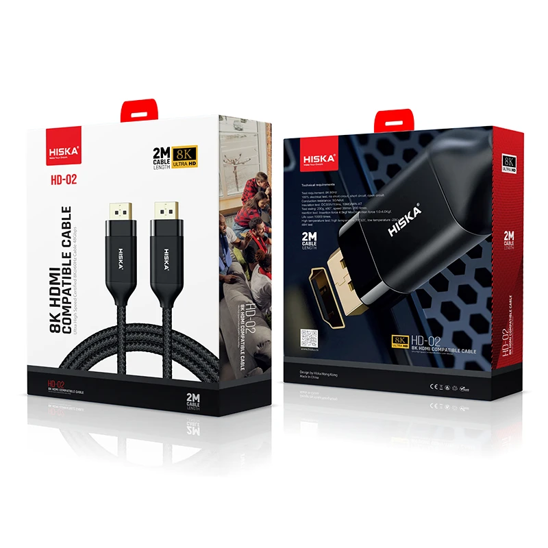 کابل HDMI هیسکا مدل HD-02 طول ۲ متر - کیفیت 4K و Ultra HD