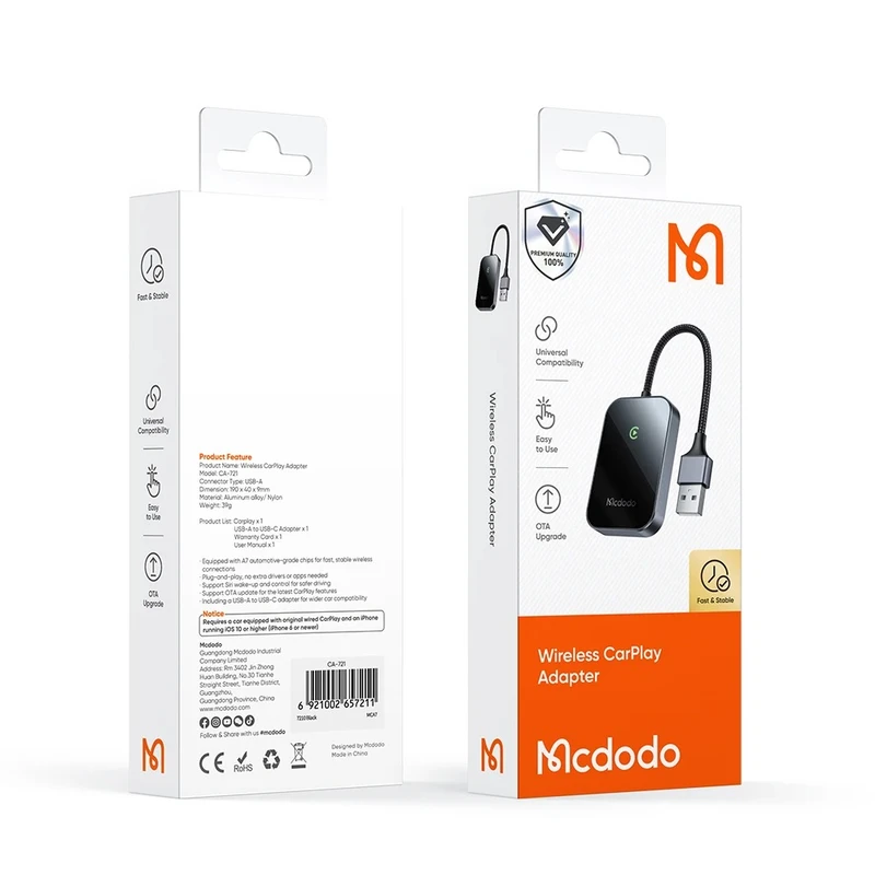 دانگل بلوتوثی صدا مک‌دودو MCDODO مدل CA-7210