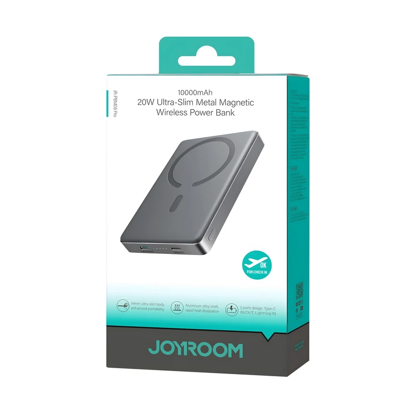پاوربانک ۱۰ هزار مگ‌سیف جوی‌روم مدل JR-PBM08 Pro توان ۲۰ وات (نمایشگر دیجیتال)