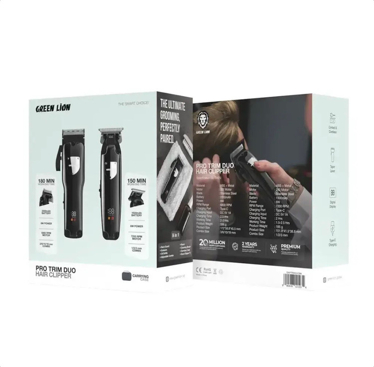 ماشین اصلاح سر و صورت گرین لاین مدل Pro Trimmer Duo (GNPTRMDUO) با تیغه استیل ضد زنگ