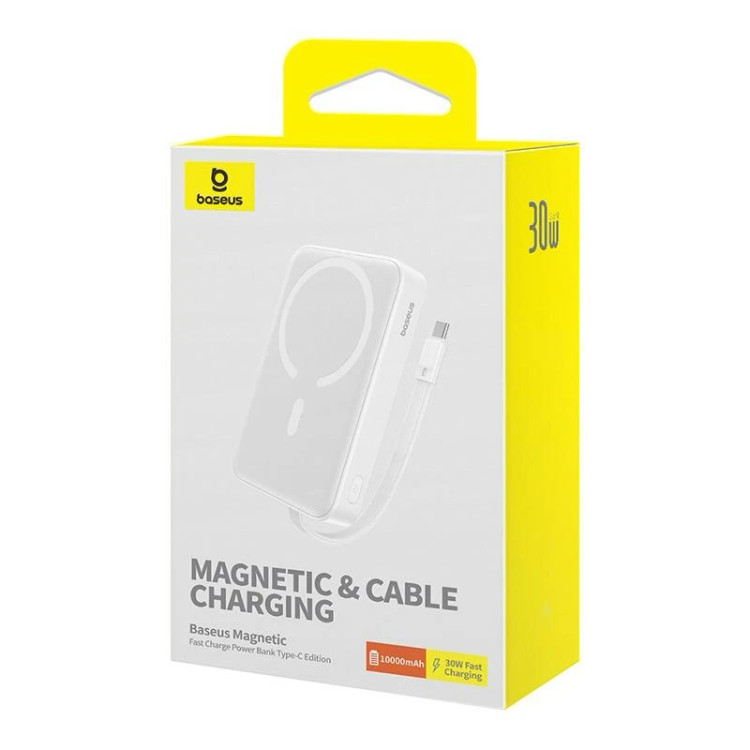 پاوربانک مغناطیسی 30 وات باسئوس مدل Magnetic ظرفیت 10000 میلیآمپر ساعت