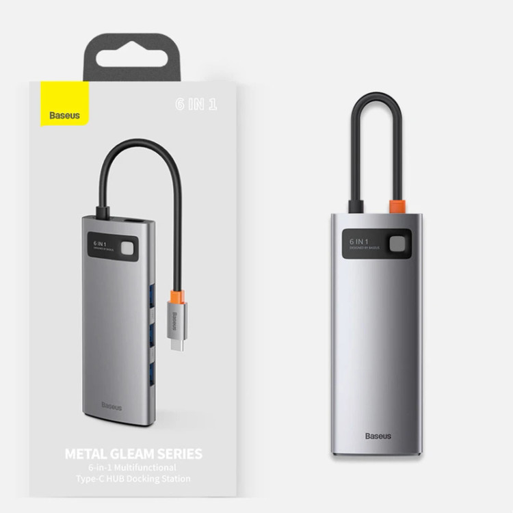 هاب USB-C باسئوس مدل CW0G شش پورت