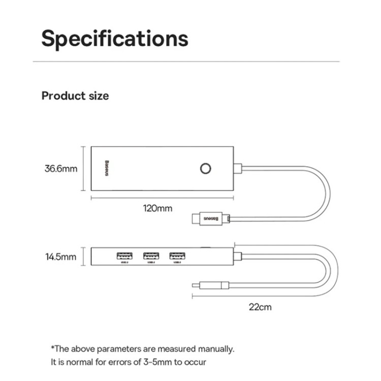 هاب USB-C باسئوس مدل BS-OH151 شش پورت