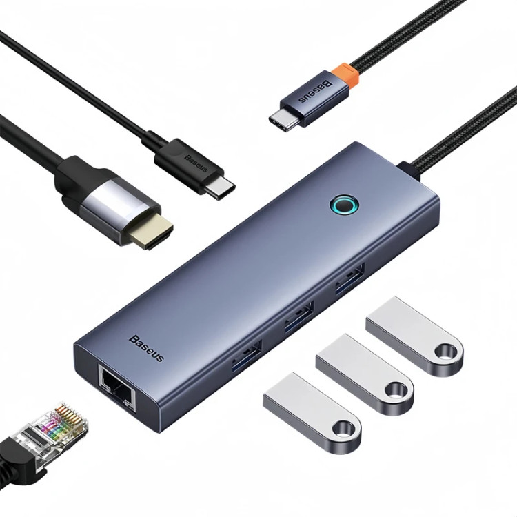 هاب USB-C باسئوس مدل BS-OH151 شش پورت