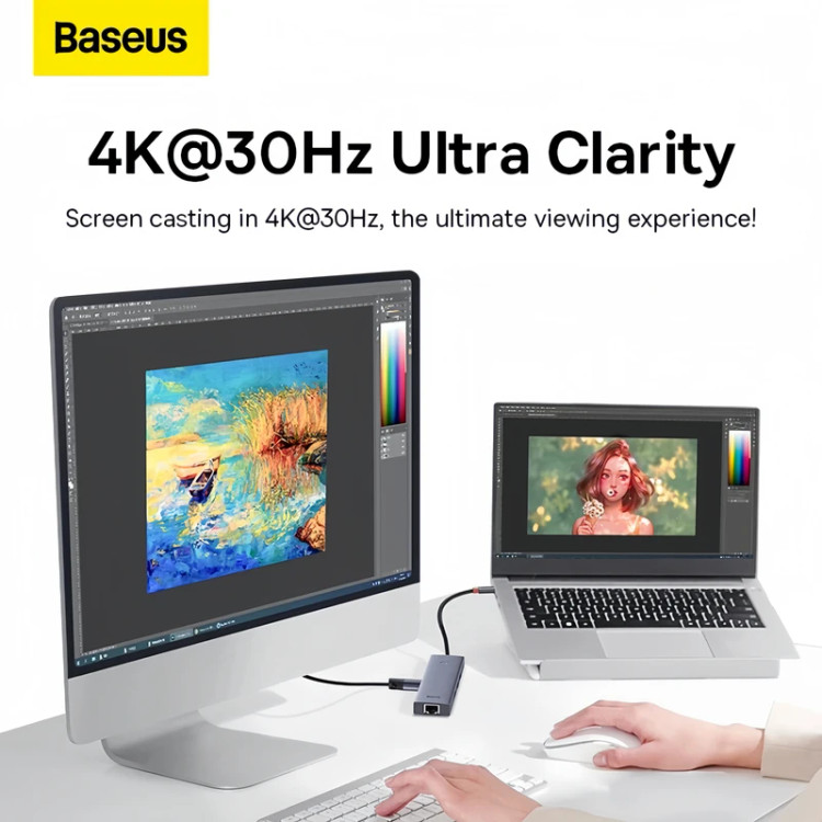 هاب USB-C باسئوس مدل BS-OH151 شش پورت