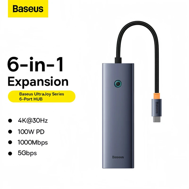 هاب USB-C باسئوس مدل BS-OH151 شش پورت