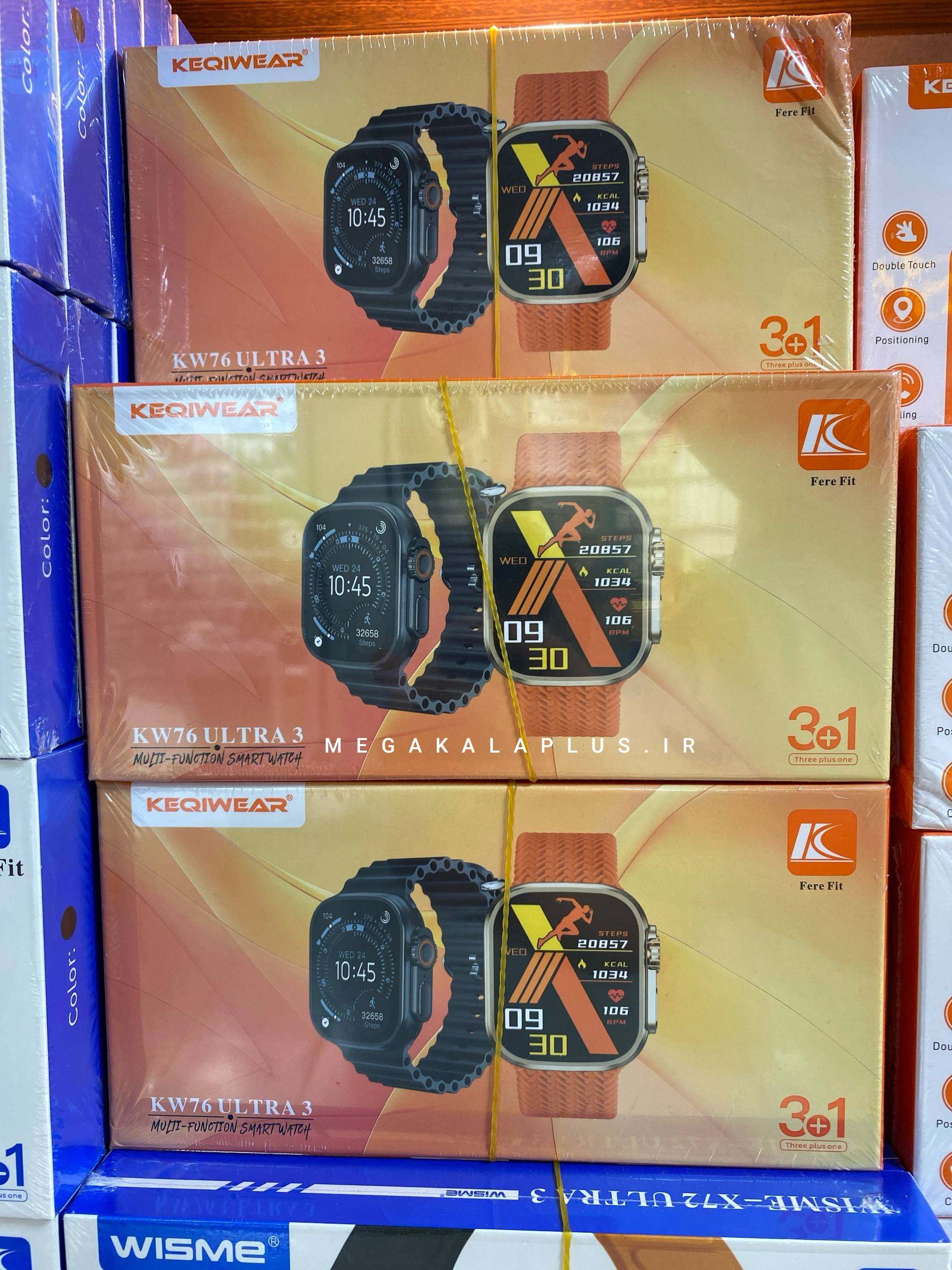 ساعت هوشمند کیوکی‌ویر مدل KEQIWEAR KW76 Ultra 3 به همراه 3 بند