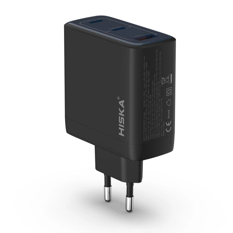 شارژر دیواری 100 وات هیسکا مدل Hiska H156GAN با فناوری فست شارژ و GaN