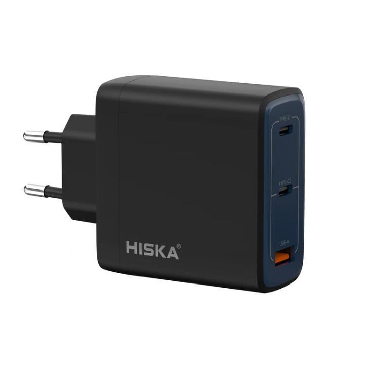 شارژر دیواری 100 وات هیسکا مدل Hiska H156GAN با فناوری فست شارژ و GaN
