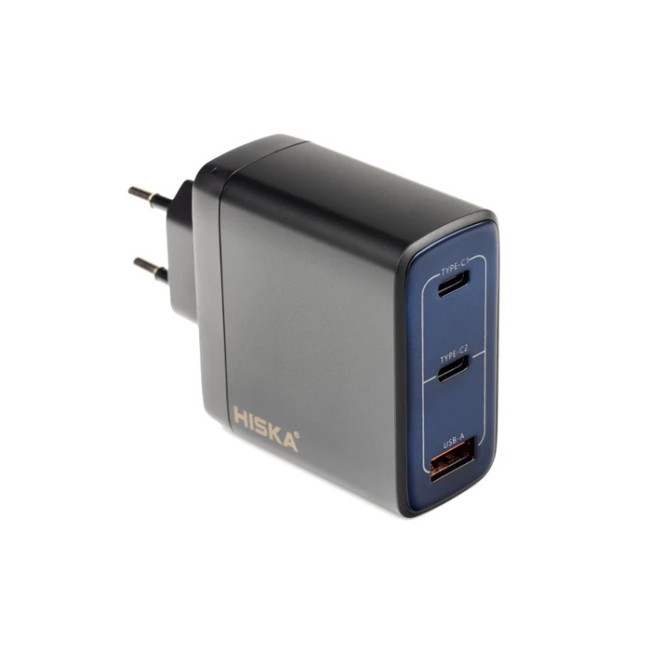 شارژر دیواری 100 وات هیسکا مدل Hiska H156GAN با فناوری فست شارژ و GaN