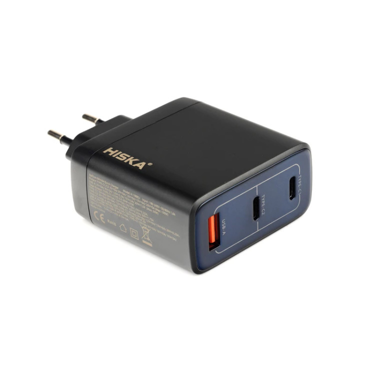 شارژر دیواری 100 وات هیسکا مدل Hiska H156GAN با فناوری فست شارژ و GaN