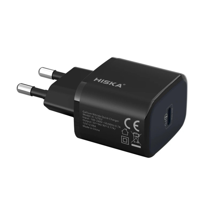 شارژر دیواری 25 وات هیسکا مدل H-127EU با فناوری شارژ سریع PD و QC 3.0