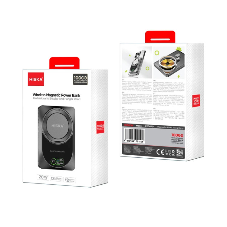 پاوربانک 10000 هیسکا مدل HP-134PD توان 20 وات