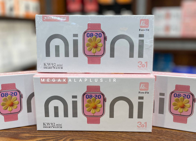 ساعت هوشمند دخترونه KW92 MINI سایز 38 میلیمتر همراه سه بند