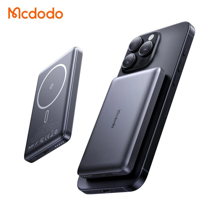پاوربانک مغناطیسی و فوق باریک مک دودو مدل MC-4641 ظرفیت 5000 میلیآمپر ساعت