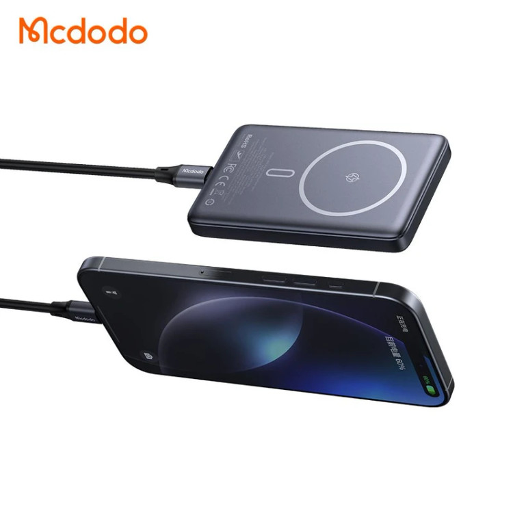 پاوربانک مغناطیسی و فوق باریک مک دودو مدل MC-4641 ظرفیت 5000 میلیآمپر ساعت
