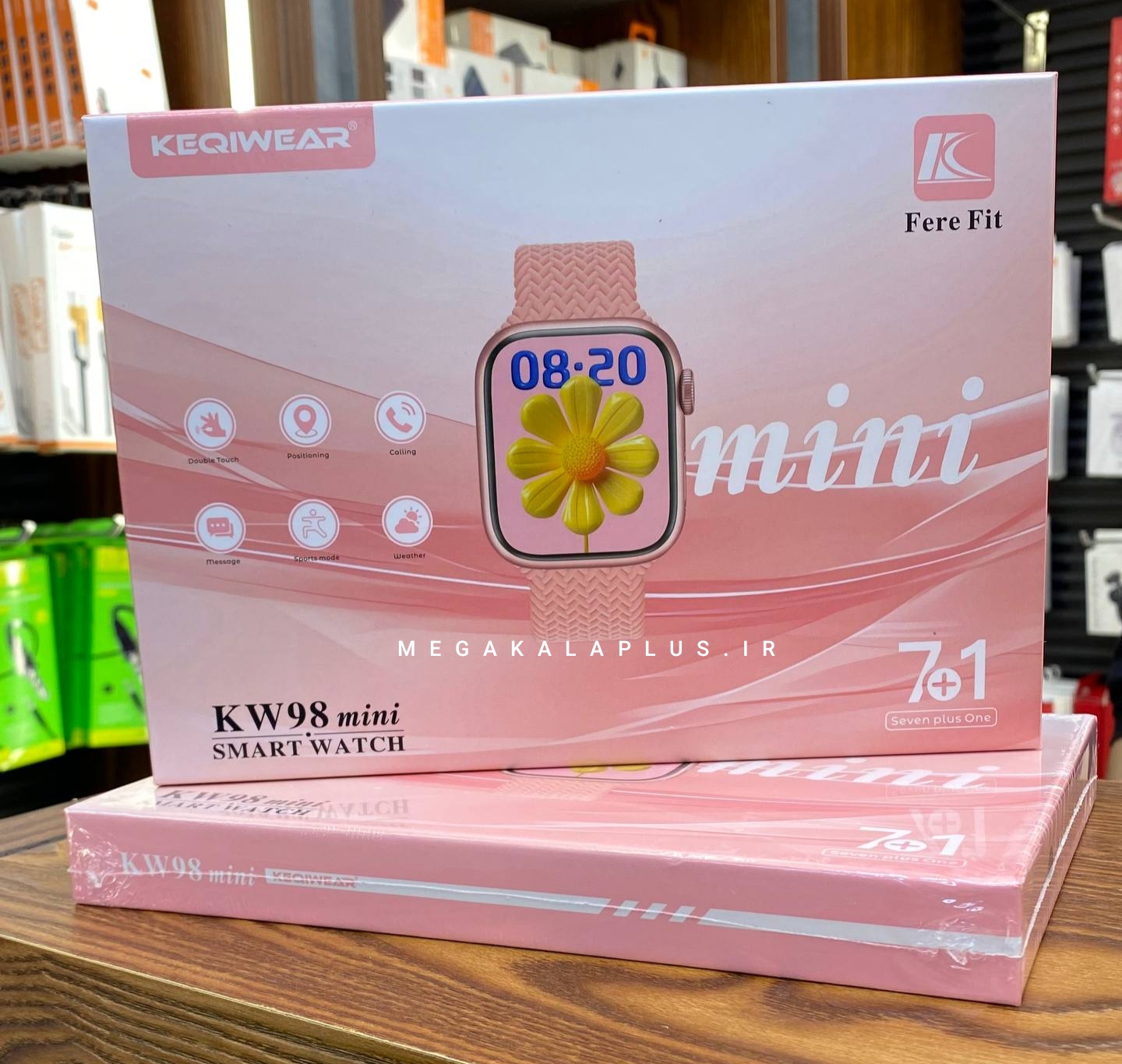 ساعت هوشمند دخترانه KW98 Mini سایز 38 میلی‌متری به همراه 7 بند قابل تعویض