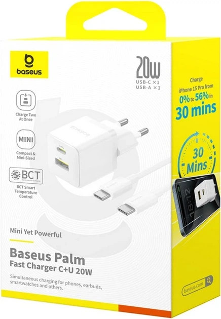 آداپتور شارژ سریع 20 وات پالم سویت مدل C+U Port