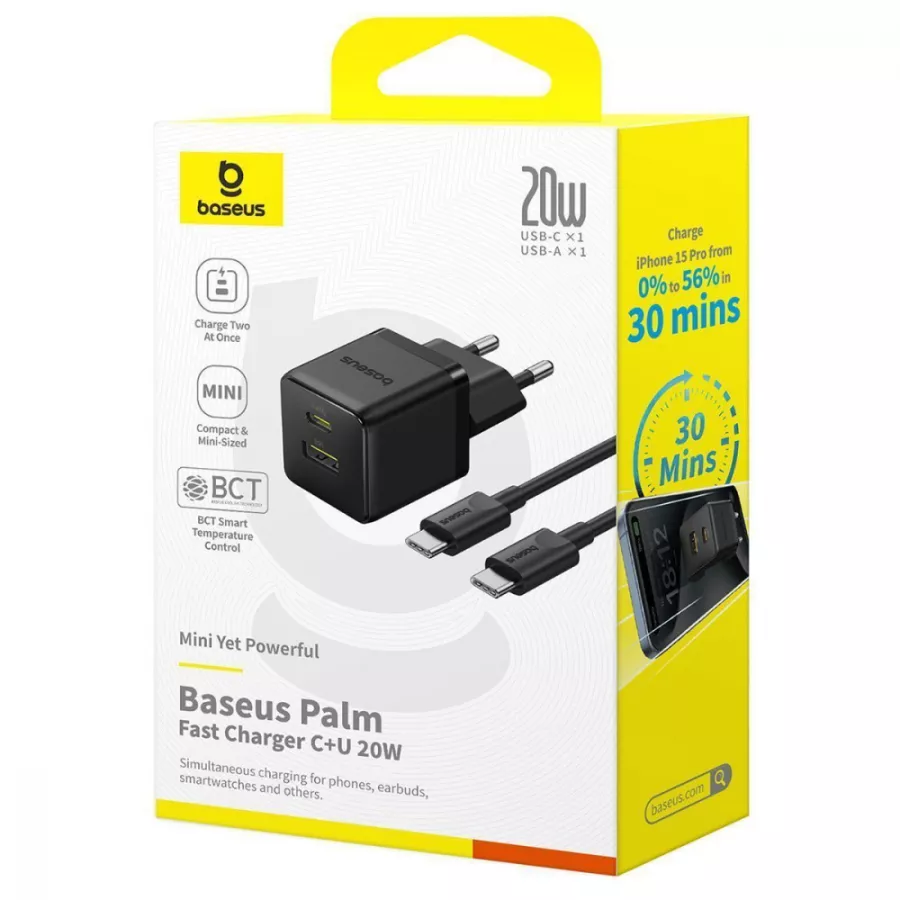 آداپتور شارژ سریع 20 وات پالم سویت مدل C+U Port