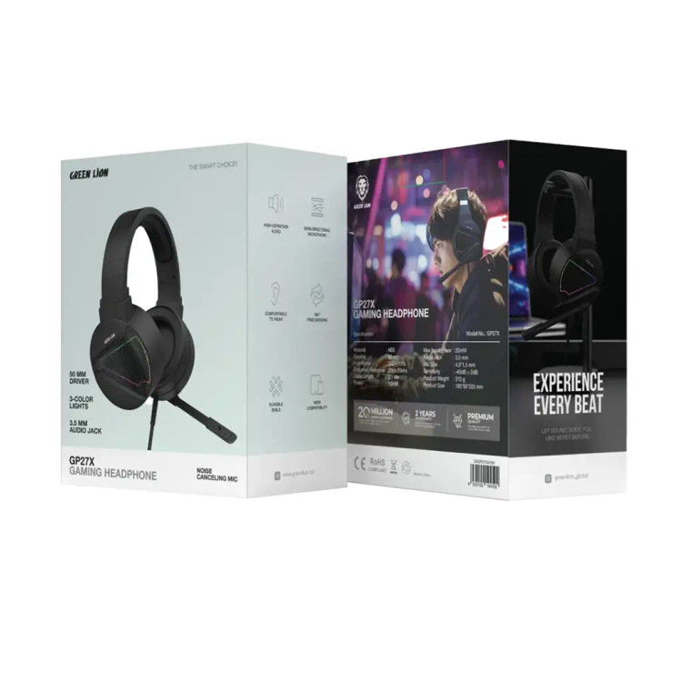 هدست گیمینگ گرین لاین مدل GP27X با میکروفون و نورپردازی RGB