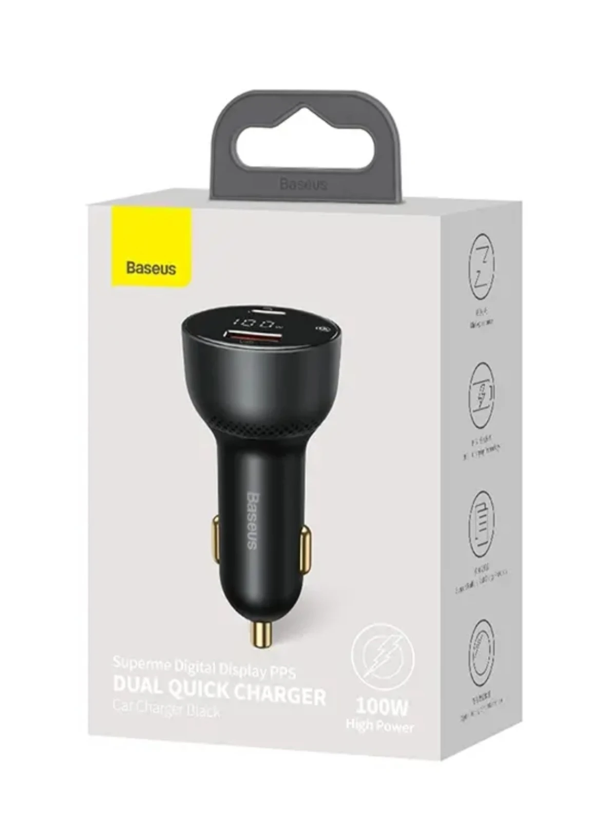 شارژر فندکی بیسوس DUAL QUICK 100W SUPERME مدل CCZX-01