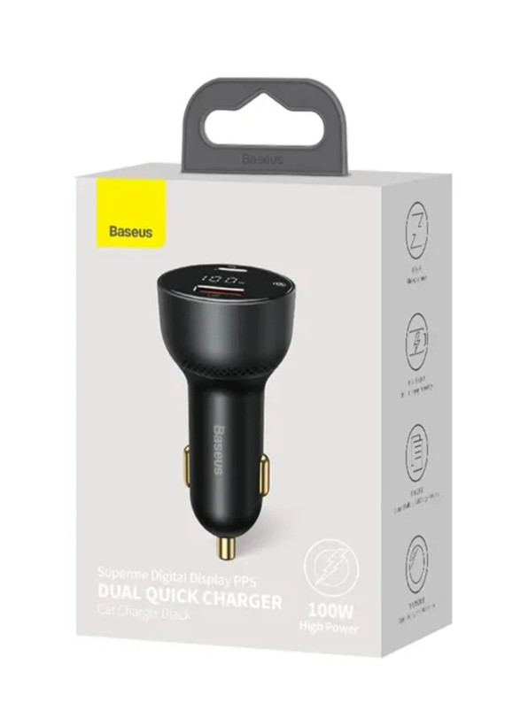شارژر فندکی بیسوس DUAL QUICK 100W SUPERME مدل CCZX-01