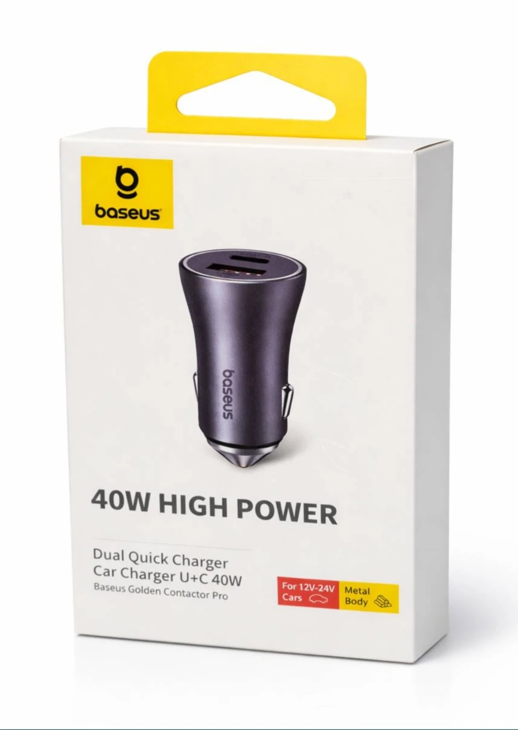 شارژر فندکی بیسوس HIGH POWER 40W دو پورت USB و Type-C