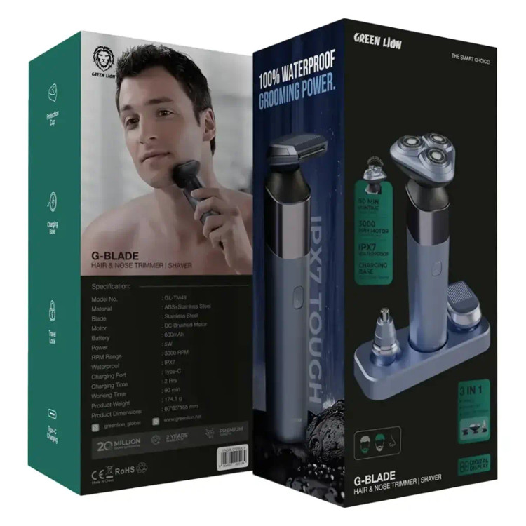 ست ماشین اصلاح و ریشتراش ۳ کاره گرین لاین مدل G-Blade