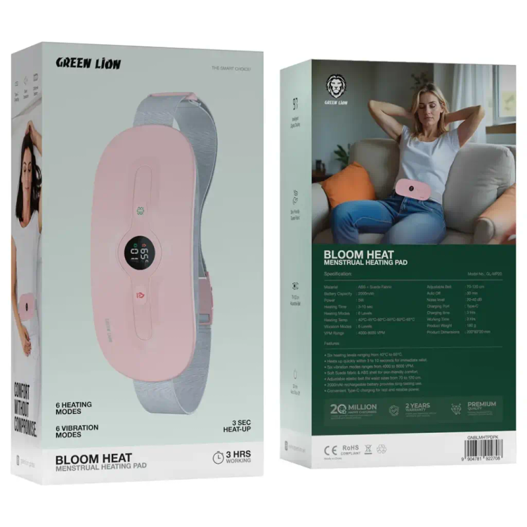 ماساژور و کمربند گرمکننده کمر و شکم گرین لاین مدل Bloom Heat