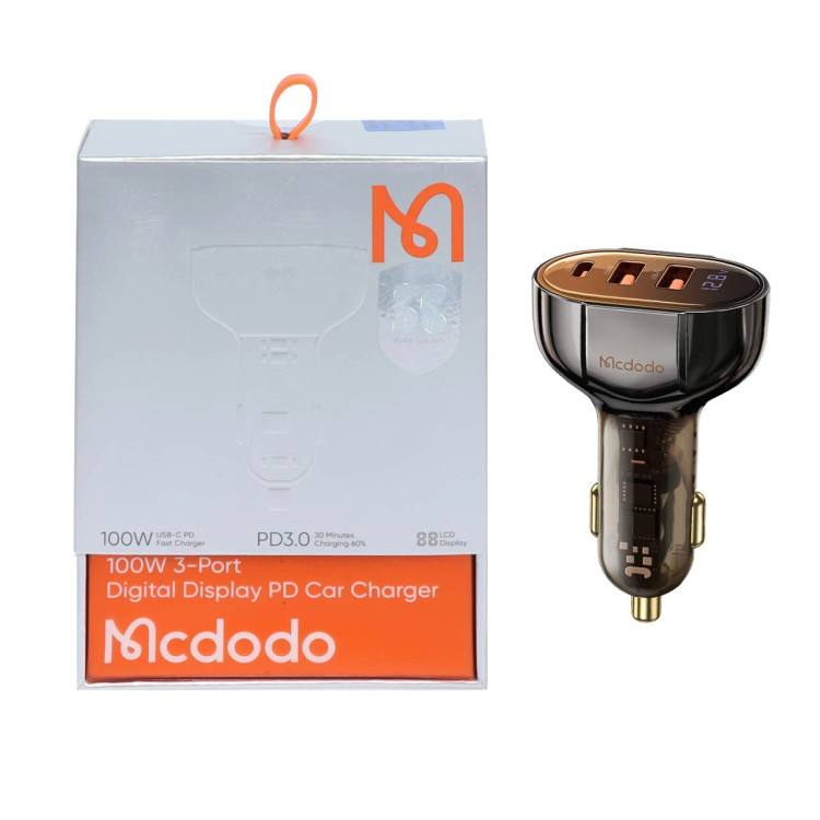 شارژر فندکی مکدودو 100 وات 3 پورت مدل CC-2300