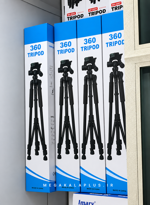 سه پایه گوشی و دوربین TRIPOD 360 تنظیم ارتفاع تا حدود 1.50 متر