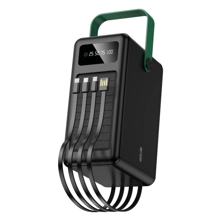پاوربانک خورشیدی گرین لاین Solar Max ظرفیت 120000 میلیآمپر GNPXB7120PBBK