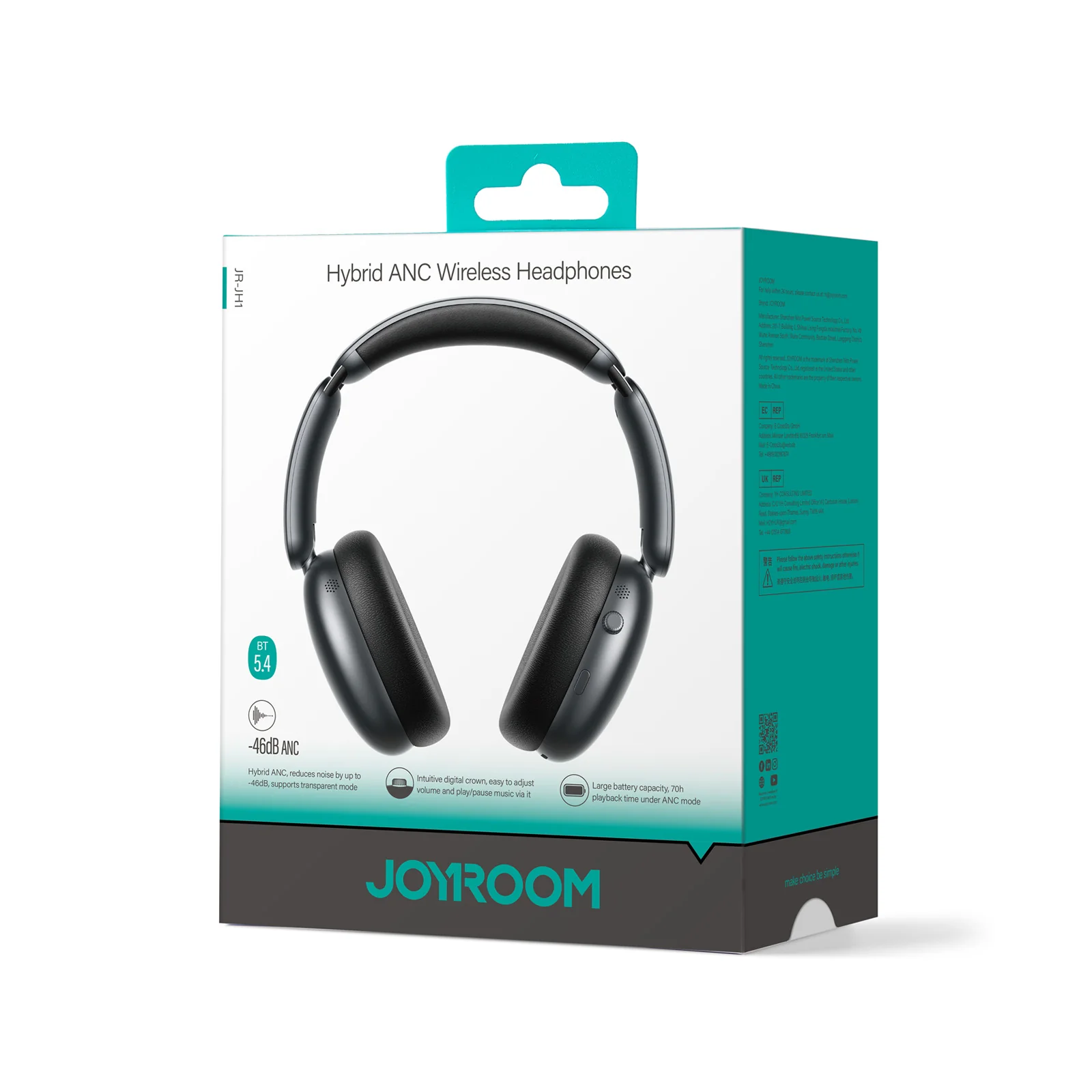 هدفون بلوتوثی جوی‌روم Joyroom مدل JR-OH1 (طراحی ارگونومیک و صدای سوپر بیس)