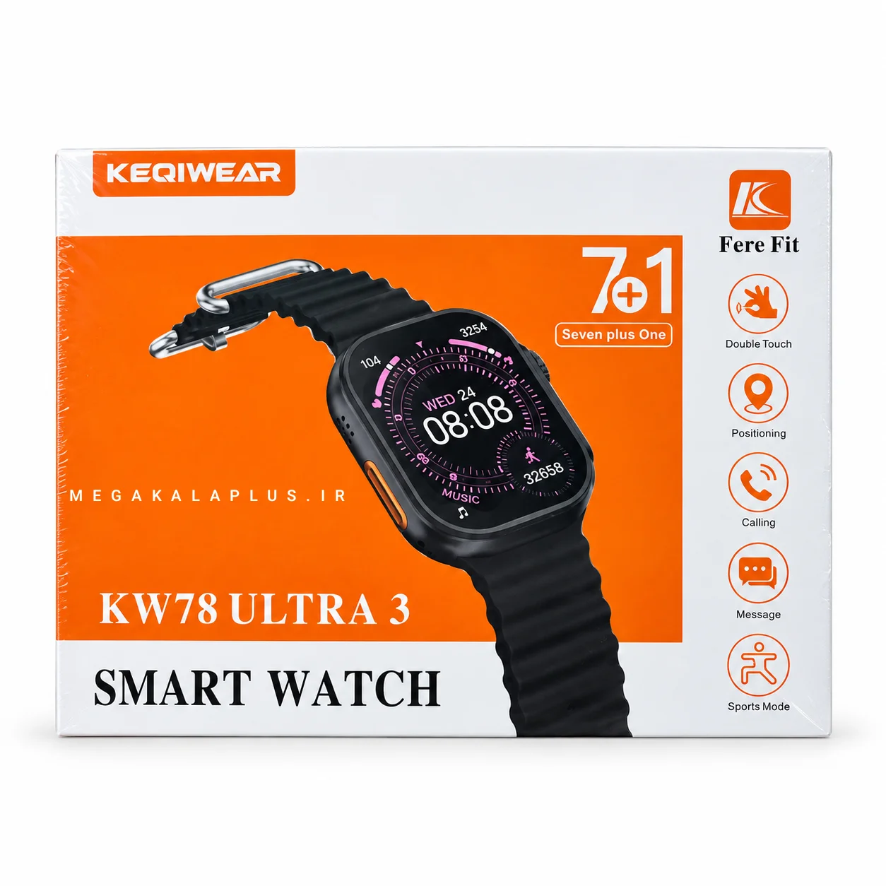 ساعت هوشمند KW78 Ultra 3 همراه ۷ بند