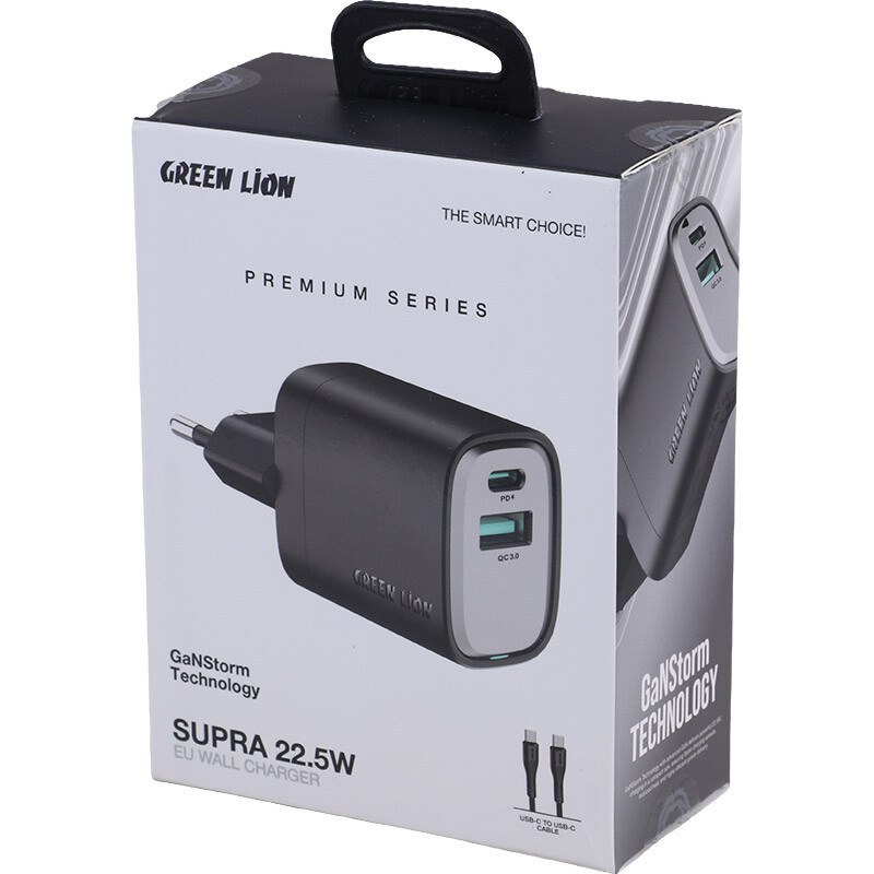 آداپتور شارژ سریع گرین لاین SUPRA 22.5 وات به همراه کابل
